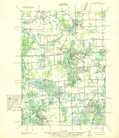 United States Geological Survey Clarkston, MI (1936, 31680-Scale) digital map
