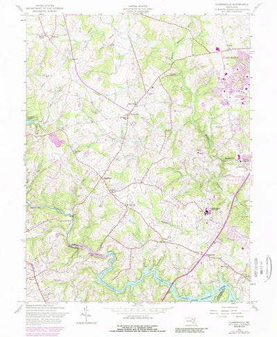 United States Geological Survey Clarksville, MD (1957, 24000-Scale) digital map