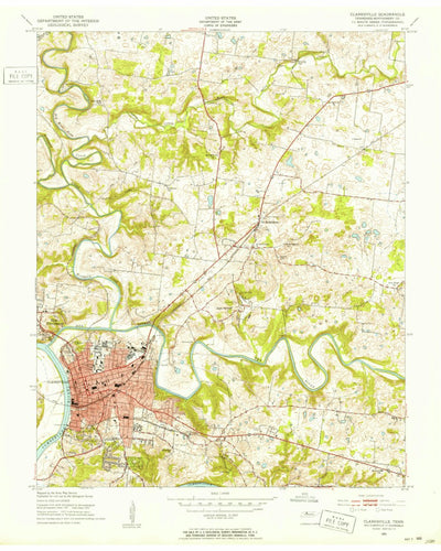 United States Geological Survey Clarksville, TN (1951, 24000-Scale) digital map