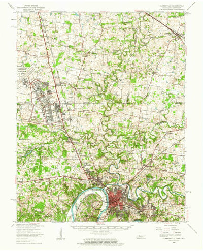 United States Geological Survey Clarksville, TN-KY (1957, 62500-Scale) digital map