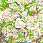 United States Geological Survey Clarksville, TN-KY (1957, 62500-Scale) digital map