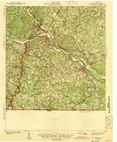 United States Geological Survey Clarksville, VA-NC (1943, 62500-Scale) digital map