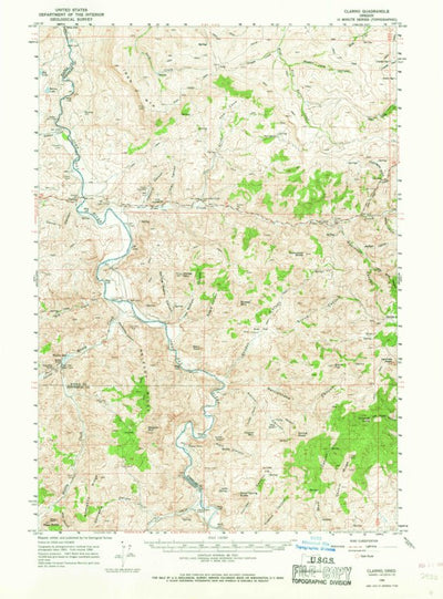 United States Geological Survey Clarno, OR (1966, 62500-Scale) digital map