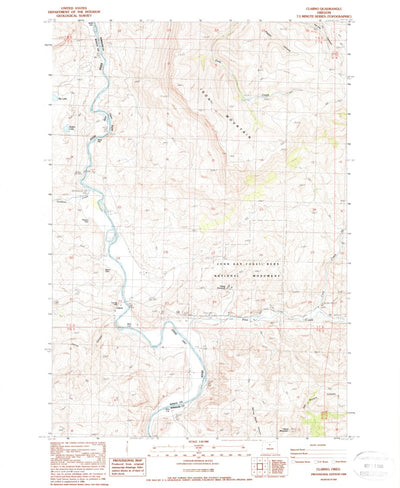 United States Geological Survey Clarno, OR (1988, 24000-Scale) digital map