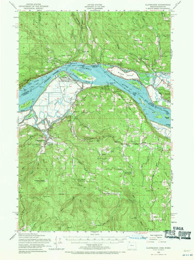 United States Geological Survey Clatskanie, OR-WA (1952, 62500-Scale) digital map
