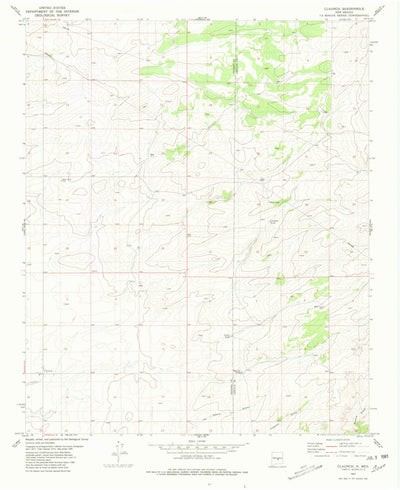 United States Geological Survey Claunch, NM (1981, 24000-Scale) digital map