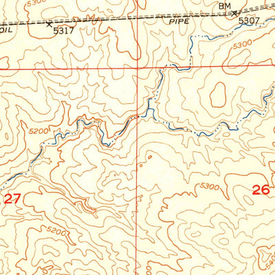 United States Geological Survey Clausen Ranch, WY (1950, 24000-Scale) digital map