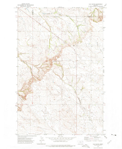 United States Geological Survey Clay Butte, MT (1972, 24000-Scale) digital map