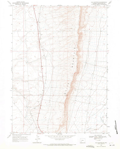 United States Geological Survey Clay Buttes SE, WY (1968, 24000-Scale) digital map