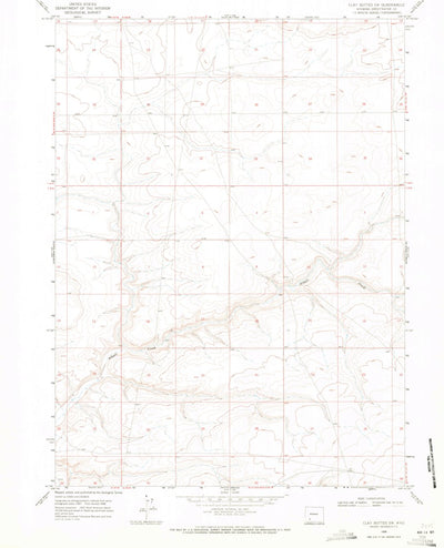 United States Geological Survey Clay Buttes SW, WY (1968, 24000-Scale) digital map