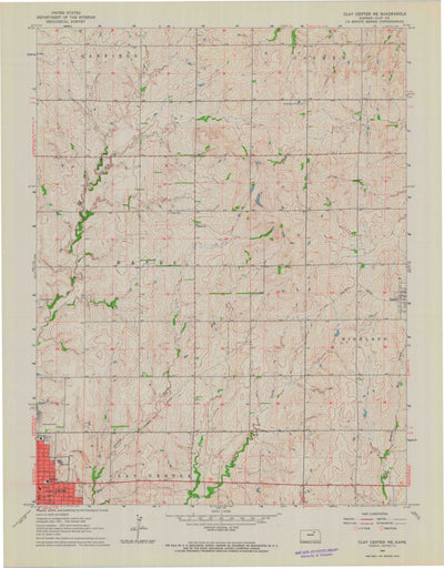 United States Geological Survey Clay Center NE, KS (1964, 24000-Scale) digital map