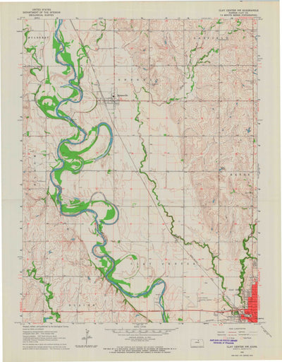 United States Geological Survey Clay Center NW, KS (1964, 24000-Scale) digital map