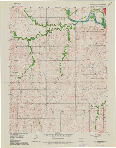 United States Geological Survey Clay Center SW, KS (1964, 24000-Scale) digital map