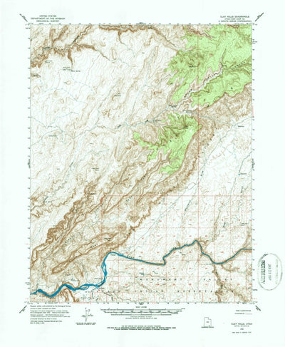United States Geological Survey Clay Hills, UT (1954, 62500-Scale) digital map