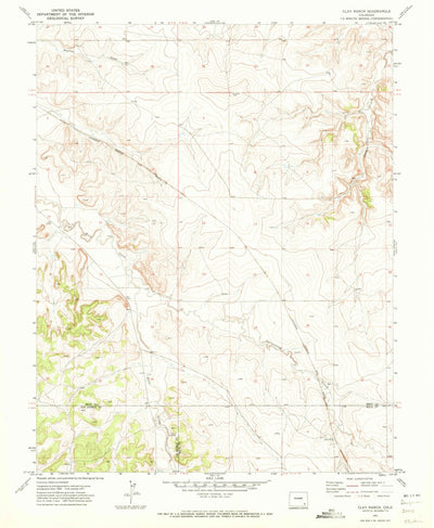 United States Geological Survey Clay Ranch, CO (1971, 24000-Scale) digital map