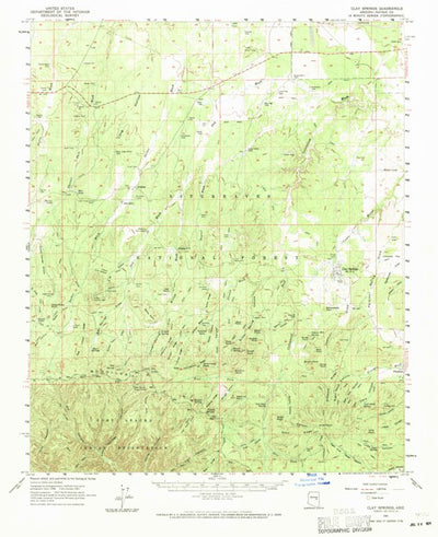 United States Geological Survey Clay Springs, AZ (1961, 62500-Scale) digital map