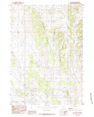 United States Geological Survey Clay Spur, WY (1984, 24000-Scale) digital map