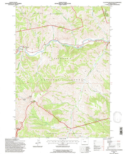 United States Geological Survey Clayton Mountain, WY (1991, 24000-Scale) digital map