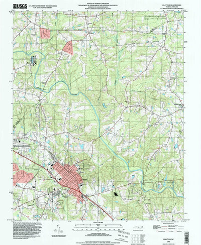 United States Geological Survey Clayton, NC (1993, 24000-Scale) digital map