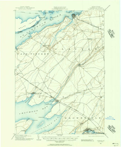 United States Geological Survey Clayton, NY (1900, 62500-Scale) digital map