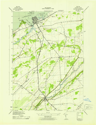 United States Geological Survey Clayton, NY (1943, 31680-Scale) digital map