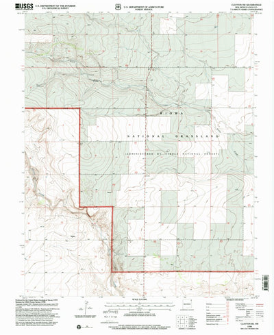 United States Geological Survey Clayton SW, NM (1998, 24000-Scale) digital map