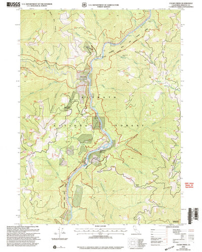 United States Geological Survey Clear Creek, CA (2001, 24000-Scale) digital map