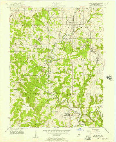 United States Geological Survey Clear Creek, IN (1956, 24000-Scale) digital map