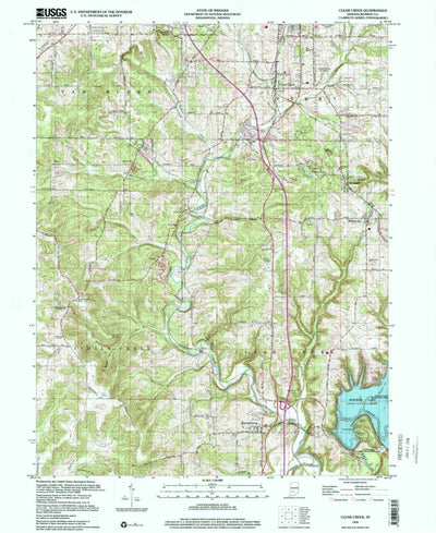 United States Geological Survey Clear Creek, IN (1999, 24000-Scale) digital map