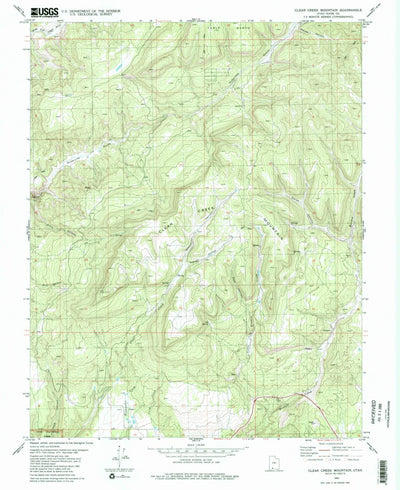 United States Geological Survey Clear Creek Mountain, UT (1980, 24000-Scale) digital map