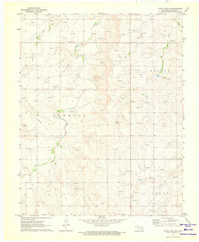 United States Geological Survey Clear Lake NW, OK (1971, 24000-Scale) digital map