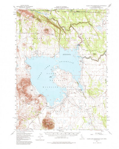 United States Geological Survey Clear Lake Reservoir, CA-OR (1951, 62500-Scale) digital map