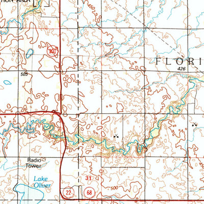 United States Geological Survey Clear Lake, SD-MN (1985, 100000-Scale) digital map