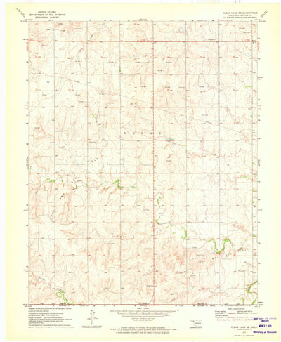 United States Geological Survey Clear Lake SE, OK-TX (1971, 24000-Scale) digital map
