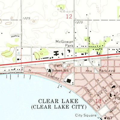 United States Geological Survey Clear Lake West, IA (1972, 24000-Scale) digital map