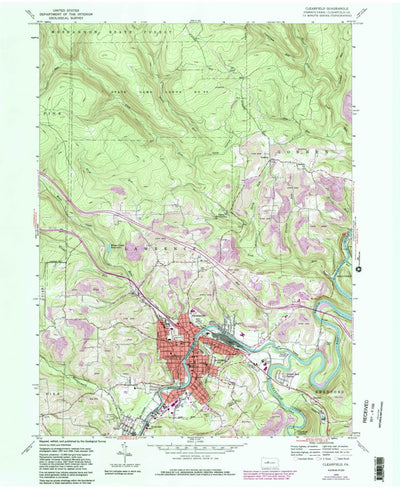 United States Geological Survey Clearfield, PA (1959, 24000-Scale) digital map