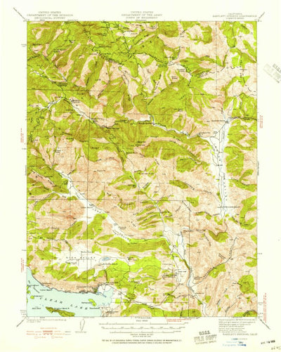 United States Geological Survey Clearlake Oaks, CA (1942, 62500-Scale) digital map