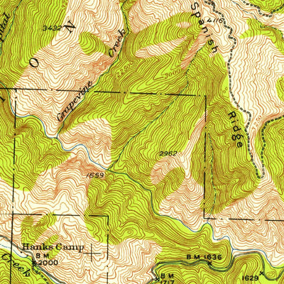 United States Geological Survey Clearlake Oaks, CA (1942, 62500-Scale) digital map
