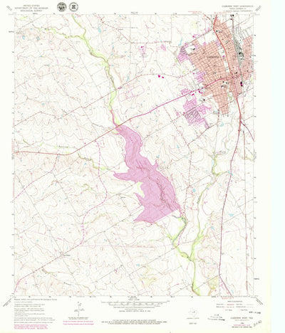 United States Geological Survey Cleburne West, TX (1961, 24000-Scale) digital map