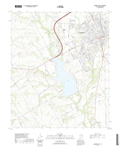 United States Geological Survey Cleburne West, TX (2019, 24000-Scale) digital map