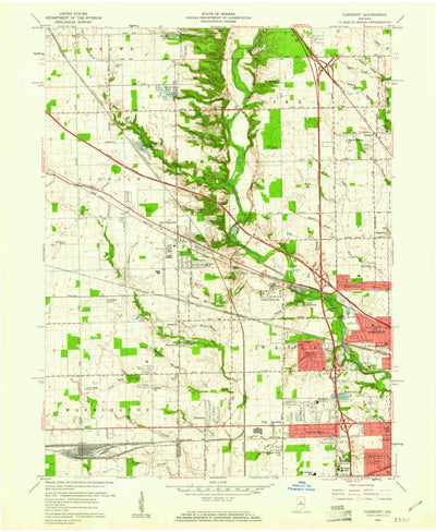 United States Geological Survey Clermont, IN (1959, 24000-Scale) digital map