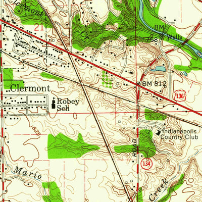 United States Geological Survey Clermont, IN (1959, 24000-Scale) digital map