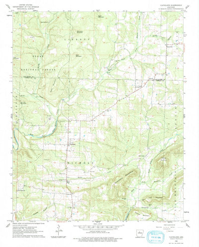 United States Geological Survey Cleveland, AR (1962, 24000-Scale) digital map