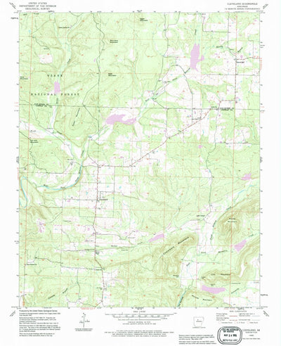 United States Geological Survey Cleveland, AR (1990, 24000-Scale) digital map