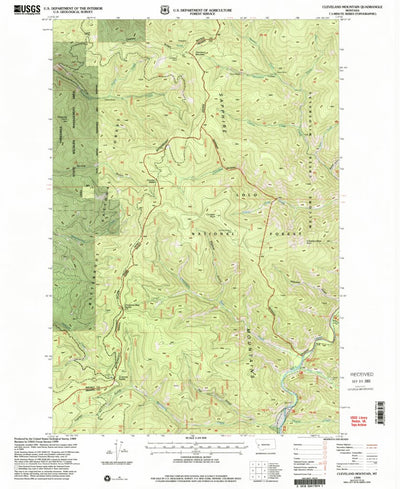 United States Geological Survey Cleveland Mountain, MT (1999, 24000-Scale) digital map