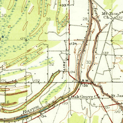 United States Geological Survey Cleveland, MS (1934, 62500-Scale) digital map