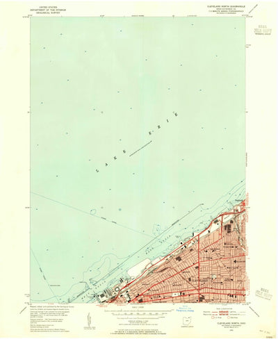 United States Geological Survey Cleveland North, OH (1953, 24000-Scale) digital map