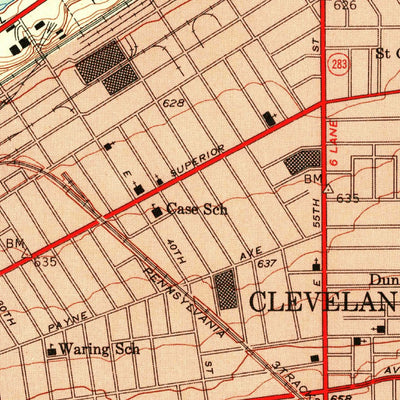 United States Geological Survey Cleveland North, OH (1953, 24000-Scale) digital map