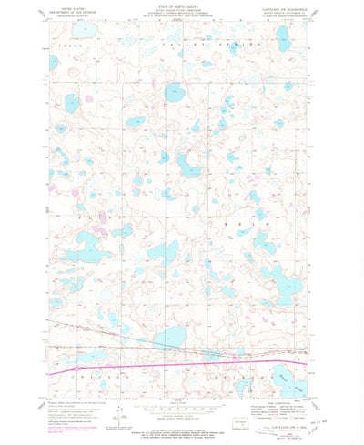 United States Geological Survey Cleveland NW, ND (1954, 24000-Scale) digital map