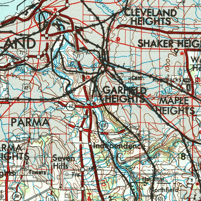United States Geological Survey Cleveland, OH-PA (1956, 250000-Scale) digital map